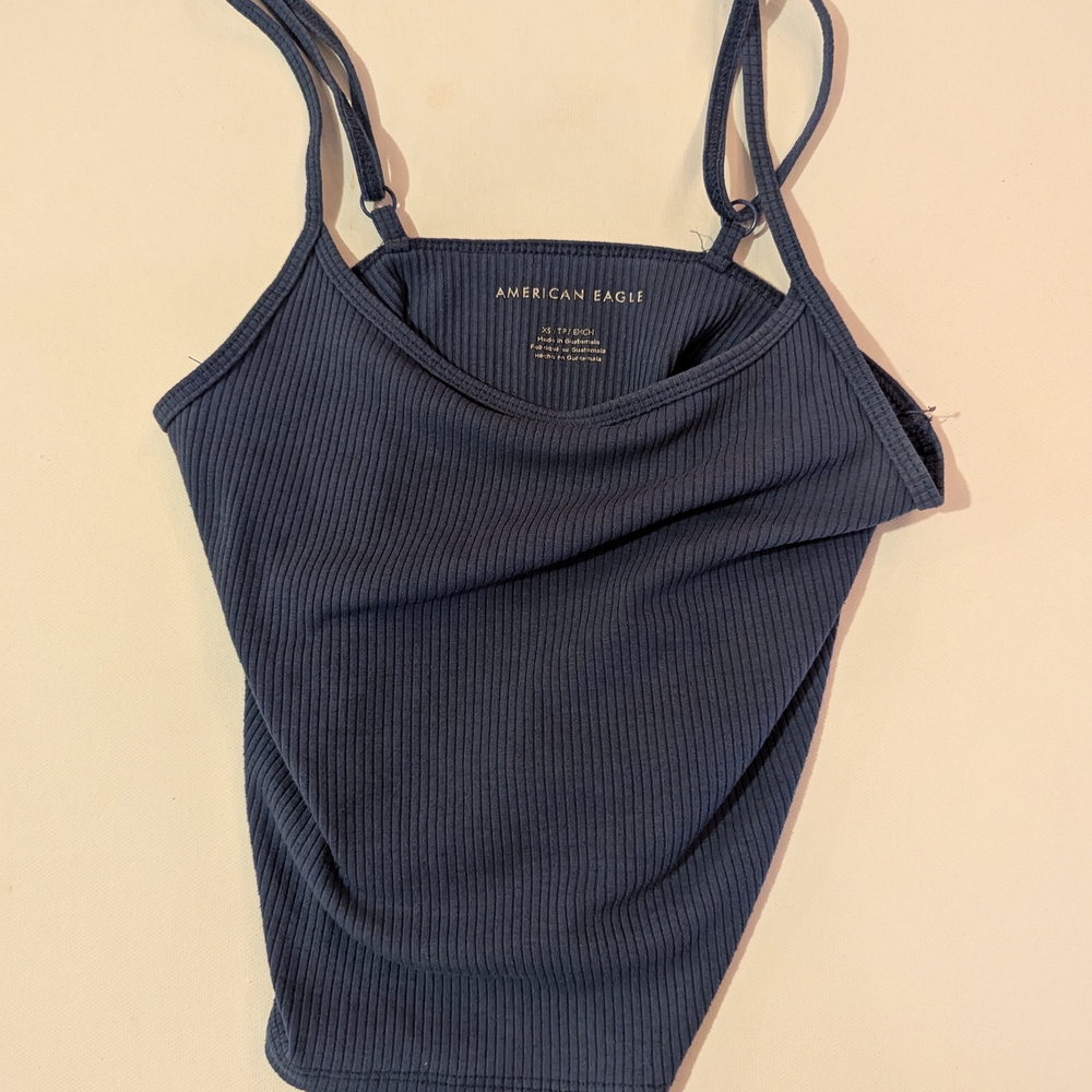 American Eagle Outfitters Navy Ribbed Tank Top